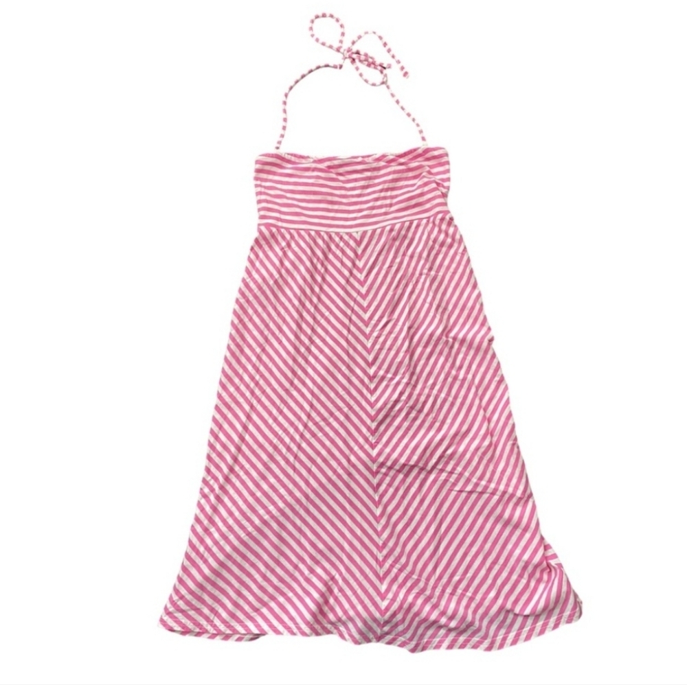 Lily Pulitzer Barbie Pink & White Stripes Spagetti Strap Halter Mini Dress Sz XS